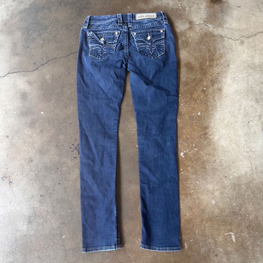 Rock Revival Jessica Jeans Womens 26 Blue Excellent Mid Rise Curvy Straight Leg